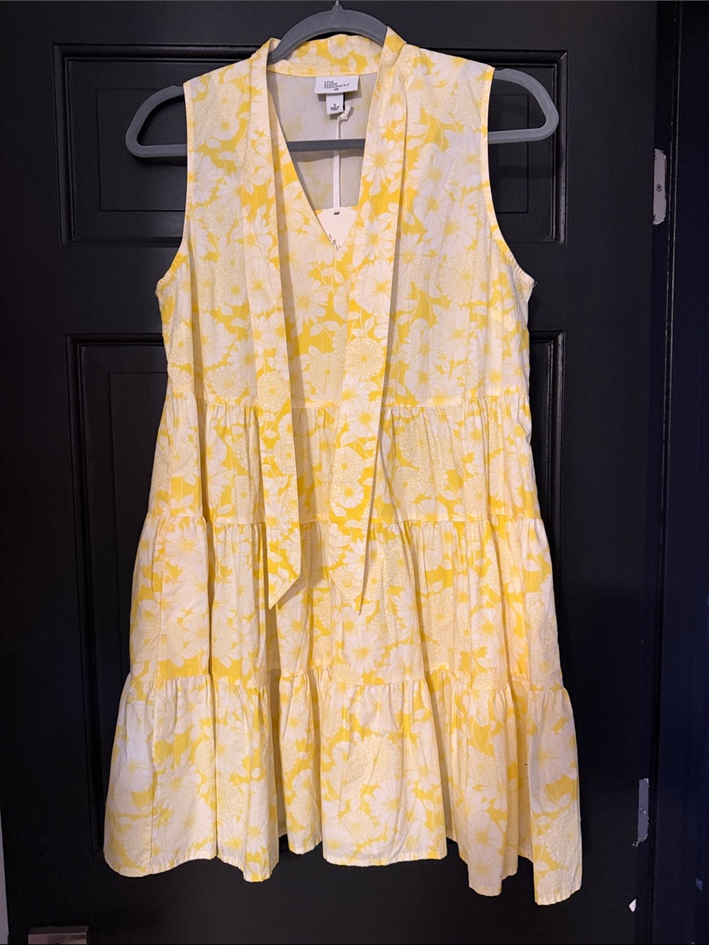 NWT Lisa Marie Fernandez for Target Yellow Floral Tiered Mini Dress size small